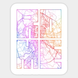 Rome, Italy City Map Typography - Colorful Sticker